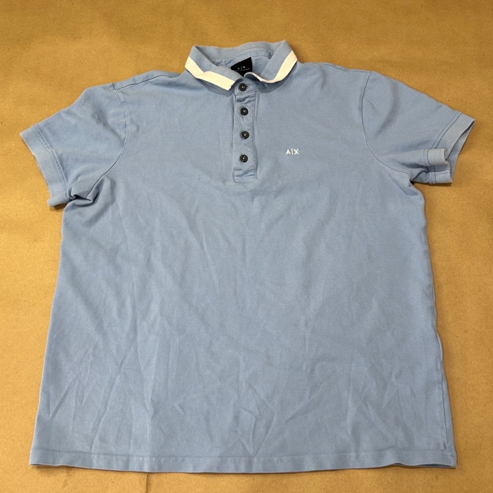 Armani Exchange Blue Polo Shirt Mens Large